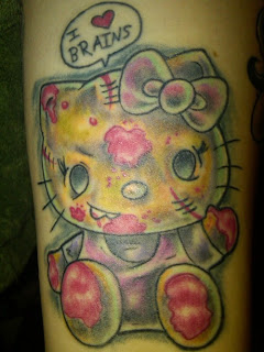 Hello Kitty cute zombie weird tattoo