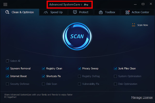 Advanced SystemCare 9.2 PRO + Key Full โปรแกรมดูแล ทำความสะอาดเครื่อง กำจัดมัลแวร์ [One2up]