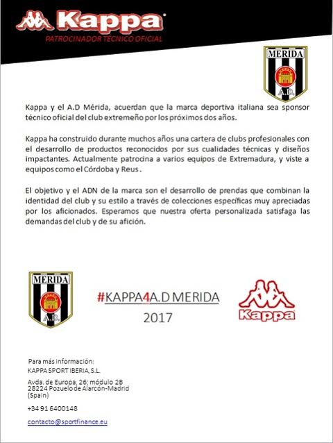 AD Mérida, Kappa firma por dos años