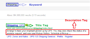 On-Page Illustration of tags in results page