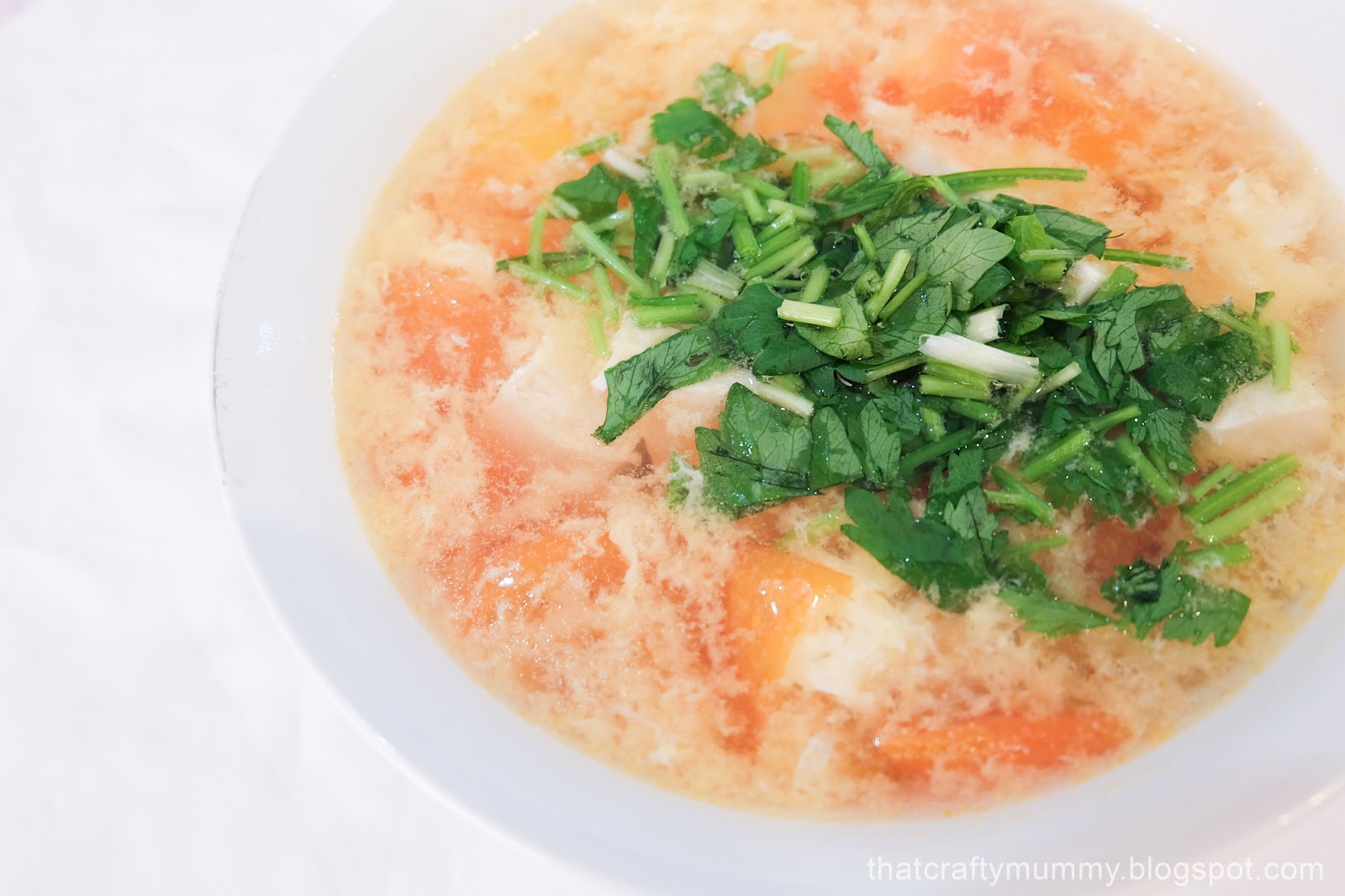That Crafty Mummy Tomato Tofu Egg Drop Soup
