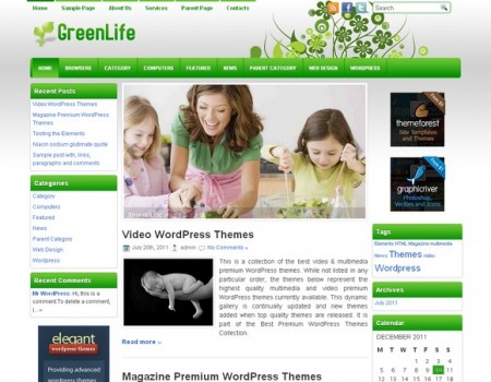 health green wp theme 2012 30 Ücretli Ücretsiz WordPress Teması