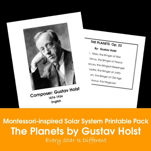 Montessori-inspired Solar System Printable Pack: The Planets by Gustav Holst