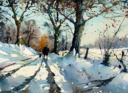 winter road landscape tim watercolor wilmot sodbury watercolour paintings watercolors country snow painting watercolours wizard systems typepad paysage lbs glos