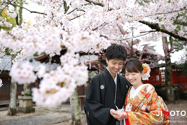 奈良の桜での前撮り撮影