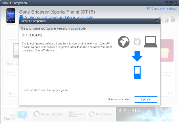 Xperia Mini ST15i Android ICS Update now Available