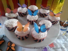Colorful Butterfly Cupcakes with Edible Butterflies 