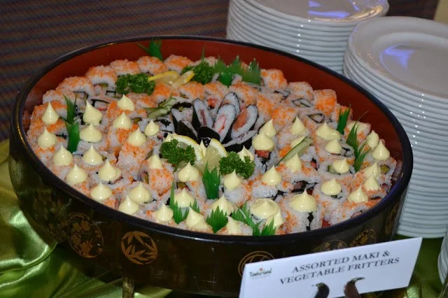 Sushi served during dinner buffet at Timberland Sports and Nature Club