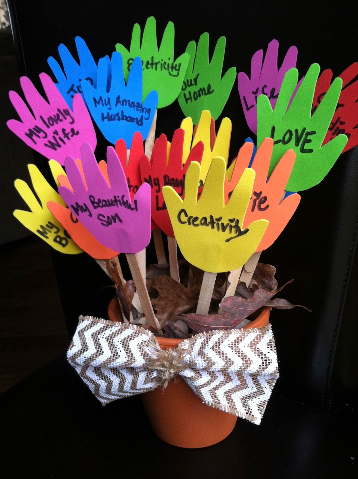 Burlap And Bananas Thankful Hands In A Pot 