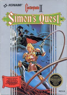 Portada del cartucho de NES de Castlevania II: Simon's Quest para NES; 1988