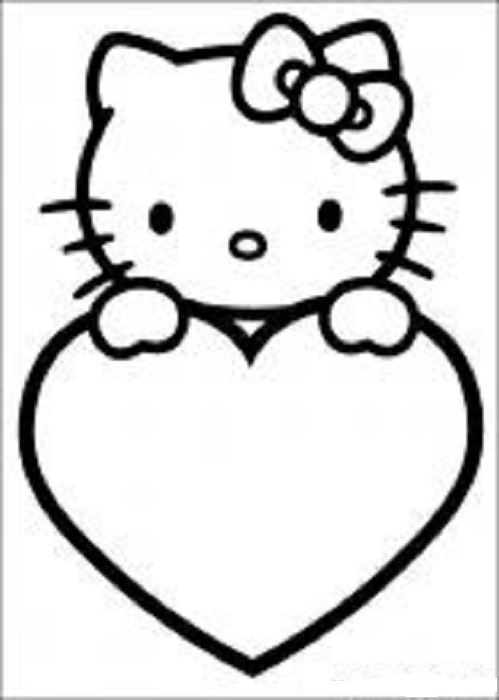 Coloring Page Valentines Kitty Coloring Page Valentines Kitty