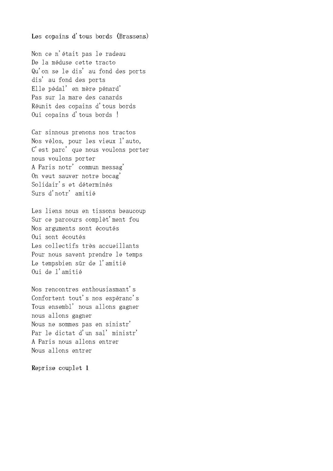 Tractovélo NotreDamedesLandes Paris contre le projet d'aéroport