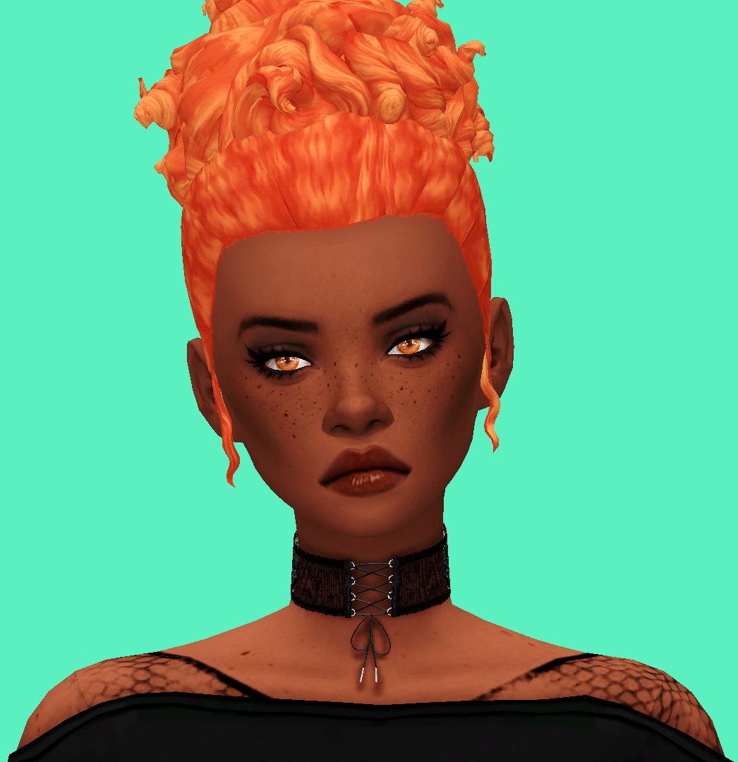 The Black Simmer: Curly Fro/V2 and Curly Puff V2 recolor by Divadoom