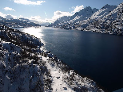 Norvège - Lofoten -Vesterålen : Le magnifique Raftsund depuis le pont