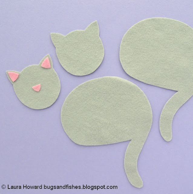 pieces for making the felt cat