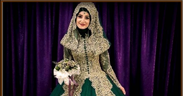 gaun pengantin hijau