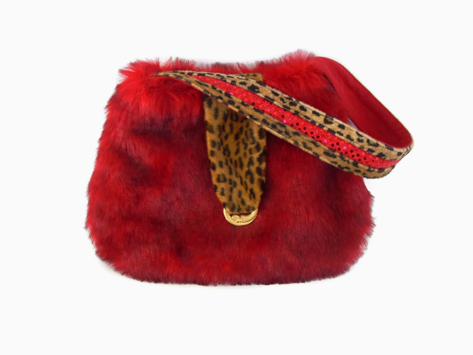  Ruby Red Sequin and Cheetah Medium Cozy Bag