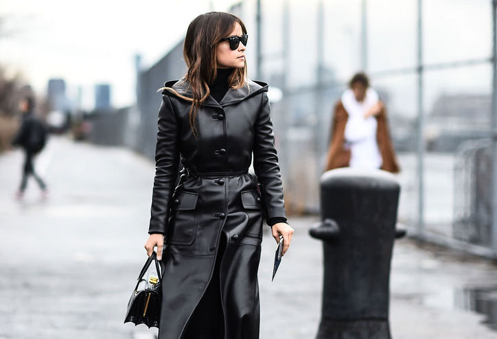 Leather Coat Daydreams: Miroslava Duma black leather trench coat ...