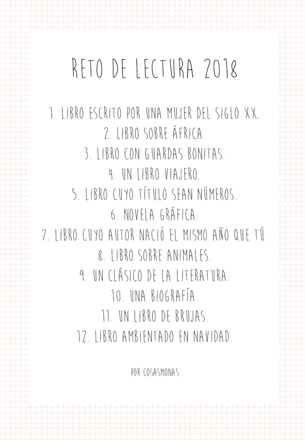 Reto de lectura 2018 ¿te animas?