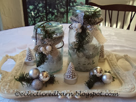 Eclectic Red Barn: Mason Jar Holiday Decor with tray