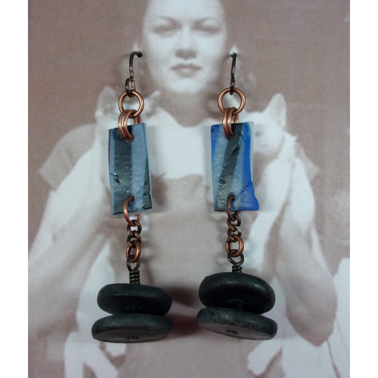 Black and Blue Earrings