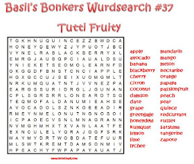 Basil's Brain Training with cats Wordsearch Tuttie Fruity Theme