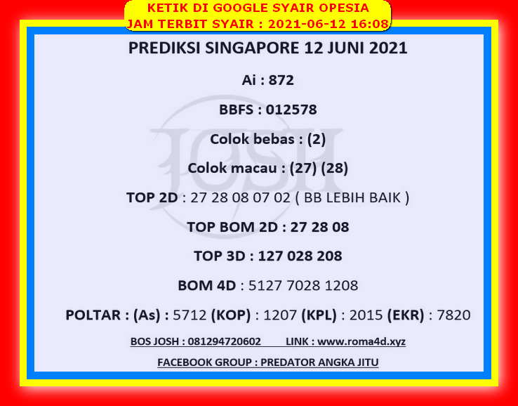 1 New Message Kode Syair Singapore 12 Juni 2021 Forum Syair Togel Hongkong Singapura Sydney