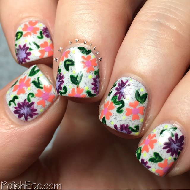 Tiny floral print over Cirque Colors Hatch - #31DC2016Weekly - McPolish