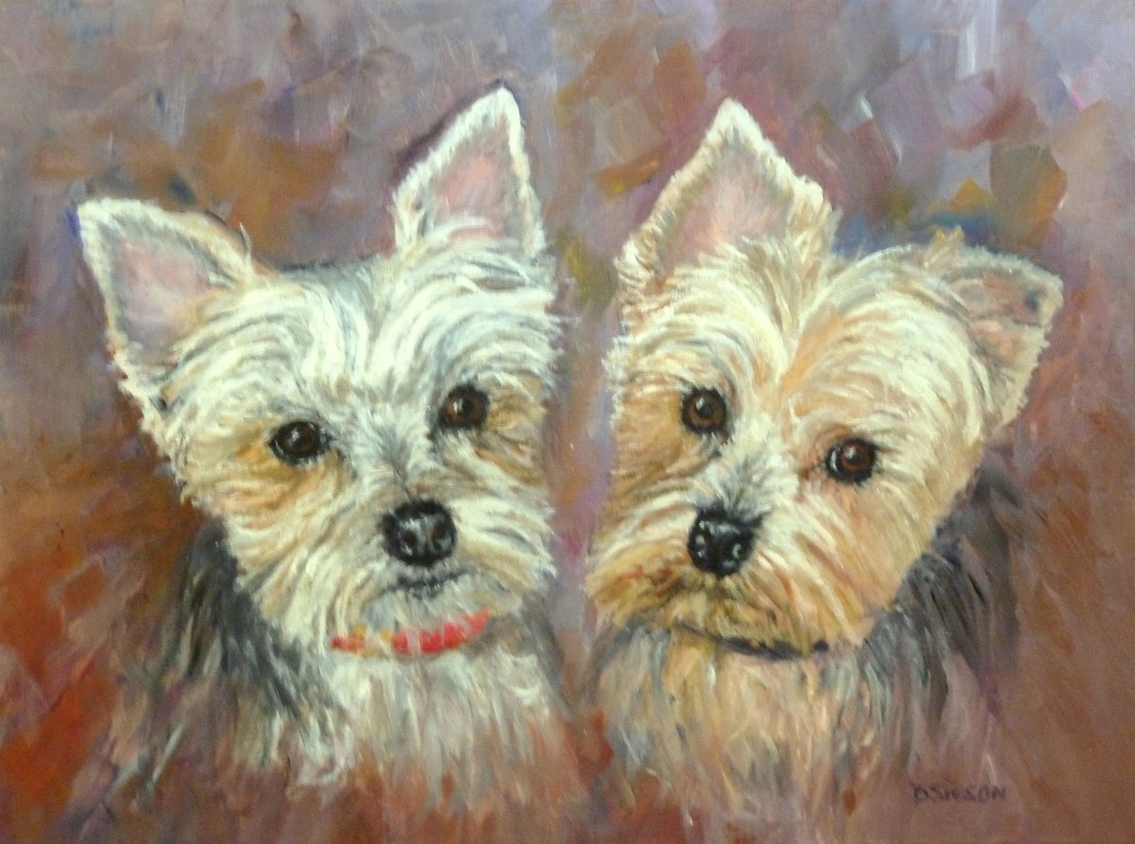 Daily Painting Projects Lily and Chance Oil Painting Dog Portrait Art