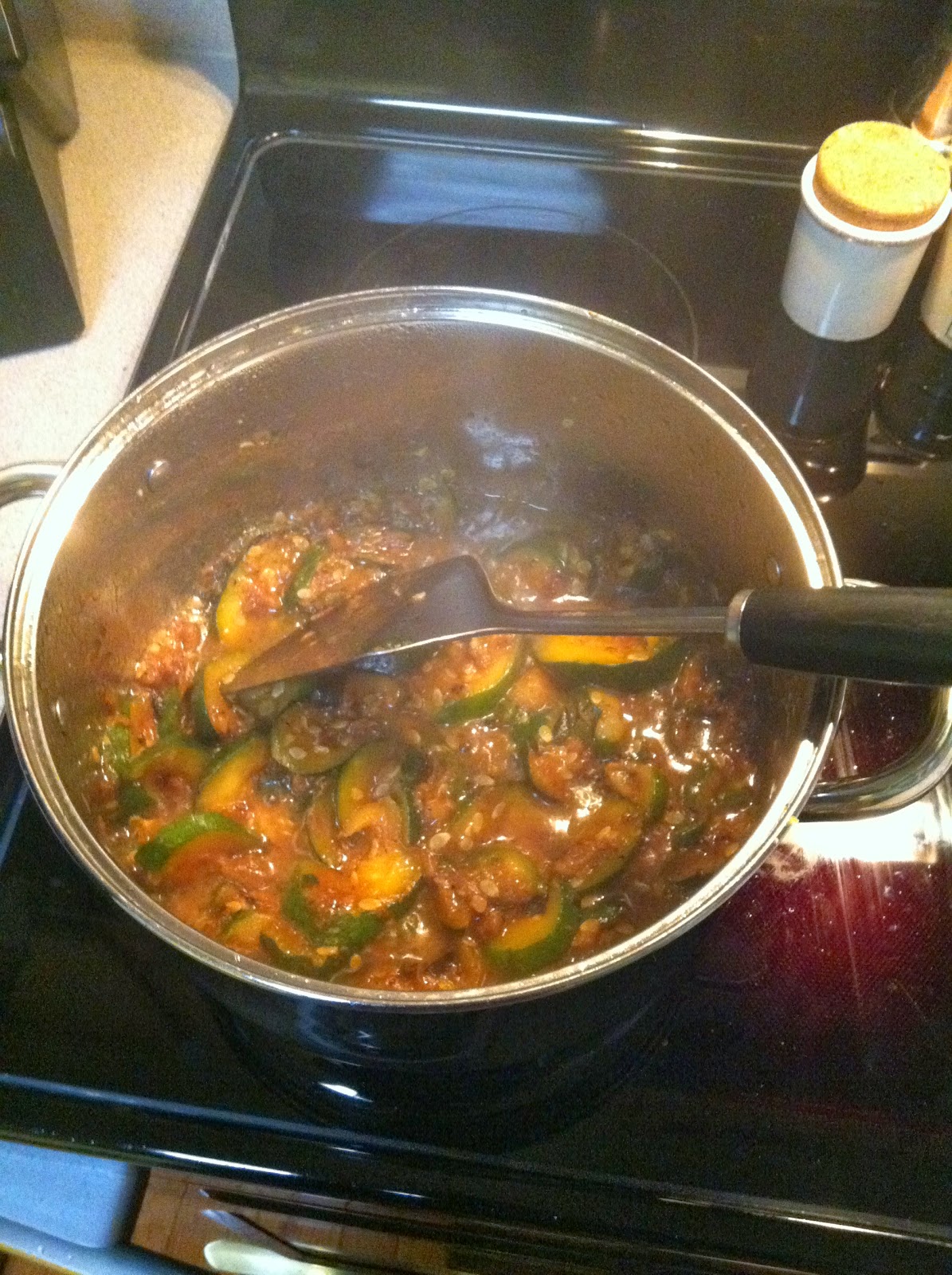 Stewed Zucchini with Garlic, Basil and Mint