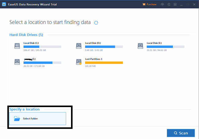 Choose a Location To Retrieve Data EaseUS Review