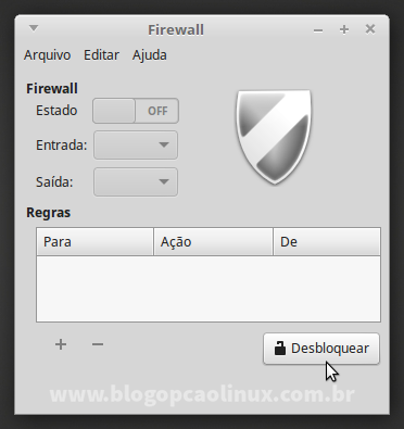 Interface do Gufw Interface do Gufw