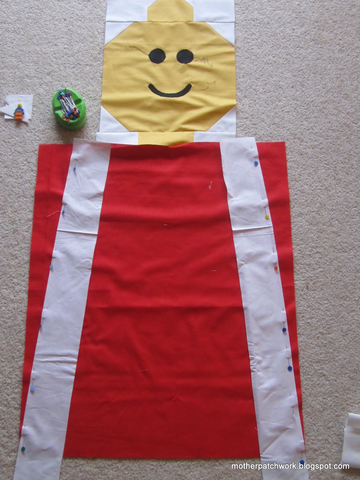 Mother Patchwork Lego man quilt