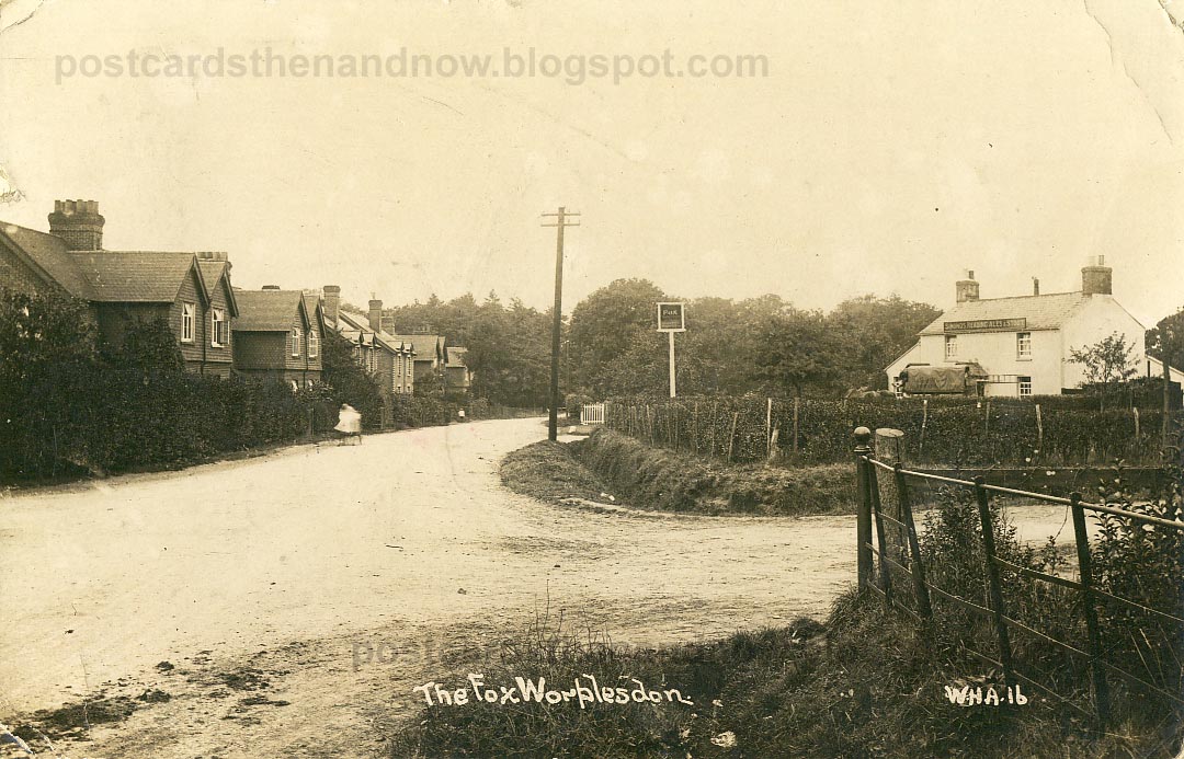 Postcards Then and Now Worplesdon, Surrey, The Fox c1912