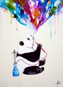 07-Black-and-white-Panda-Marc-Allante-Wild-Animal-Paintings-with-a-Splash-of-Color-www-designstack-co