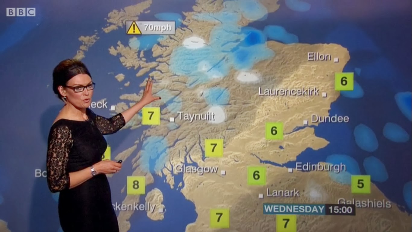 UK Regional News Caps Judith Ralston BBC Reporting Scotland Weather