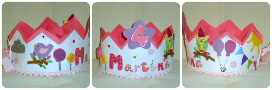 Coronas cumpleaños búhos, pájarito