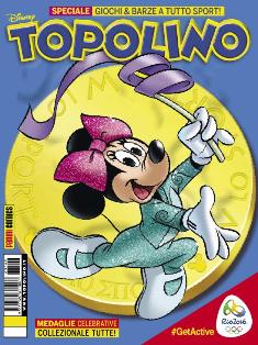 Topolino 3169 - 23 Agosto 2016 | ISSN 1120-611X | CBR 215 dpi | Settimanale | Fumetti | Universo Disney
Topolino apparve in Italia il 30 marzo 1930, quando sul n.13 del settimanale torinese Illustrazione del Popolo, diretto da Lorenzo Gigli, fu pubblicata la prima striscia disegnata da Ub Iwerks e intitolata Le avventure di Topolino nella giungla. Due anni dopo si ha il primo libro illustrato italiano con le sue immagini: Sua Altezza Reale il Principe Codarello e, poco più tardi, il 31 dicembre 1932, esce il primo numero di Topolino in formato giornale, edito da Nerbini.
Sulla falsariga del celebre Corriere dei Piccoli, anche Topolino si presentava ai lettori con periodicità settimanale e si apriva con una breve storia in cui le didascalie sono scritte in rima e realizzata da Giove Toppi, che divenne quindi il primo autore Disney italiano. Sul settimanale della Nerbini, comunque, trovano spazio soprattutto le strisce e le tavole realizzate da Floyd Gottfredson. In queste storie vengono anche introdotte delle didascalie in rima, scritte dal primo direttore della rivista, Paolo Lorenzini (detto Collodi Nipote in quanto nipote di Carlo Collodi), e viene anche assegnato il nome definitivo alla spalla di Topolino, ovvero quel Pippo un po' lunatico e un po' svampito che sui libri della Salani veniva ancora chiamato Medoro.
Nerbini non si era assicurato correttamente i diritti di pubblicazione: quando aveva varato la sua rivista, infatti, si era rivolto al Consorzio Cinematografico E.I.A., il distributore dei cortometraggi di Topolino, quando in realtà i diritti per le riviste erano stati dati in mano al giornalista Guglielmo Emanuel dallo stesso Disney. Per cui, per un paio di numeri, la testata passò da Topolino a Topo Lino, per poi riprendere la nota testata con il n.7. Il Topolino Giornale era formato da otto pagine e non conteneva solo storie a fumetti Disney ma anche storie non-Disney che anzi erano di solito la maggioranza delle storie presenti in un numero.
Il numero 137 del Topolino Giornale, dell'11 agosto 1935, segna il passaggio di consegne da Nerbini alla Mondadori. Il fascismo, tuttavia, causò dei problemi al giornale. Dal 1938, il Min.Cul.Pop. (Ministero della Cultura Popolare) impone alla stampa di non editare più i protagonisti del fumetto popolare americano. Il solo Topolino è risparmiato, e così il suo logo e il suo personaggio possono continuare ad esistere nelle edicole italiane, ma in piena seconda guerra mondiale, a partire dal n.476 del 27 gennaio 1942, anche il settimanale è costretto a cedere alle restrizioni. Lo sostituisce Tuffolino, un ragazzetto dalle medesime caratteristiche fisiche, disegnato dal grande illustratore Pierlorenzo De Vita. Con la fine del fascismo, le avventure di Topolino poterono di nuovo essere pubblicate.
Alla fine degli anni quaranta, però, i giornali a fumetti che pubblicavano storie a puntate di non più di due tavole ad episodio erano irrimediabilmente in crisi, e così lo stesso Topolino, le cui vendite erano di gran lunga calate rispetto al periodo d'oro. Mondadori, però, non poteva rinunciare alla rivista da edicola per non perdere i ricchi diritti delle pubblicazioni da libreria, così decise un doloroso ma necessario cambio di formato e periodicità. Nel 1949 nasce così il periodico a fumetti Topolino formato libretto, all'inizio con cadenza mensile, quindi quindicinale e, infine, settimanale, fino a giungere a oggi al suo sessantesimo anniversario e con oltre 3000 numeri usciti, ricchi di storie tra le più famose, con autori da Carl Barks a Romano Scarpa, da Floyd Gottfredson a Giovan Battista Carpi e così via.