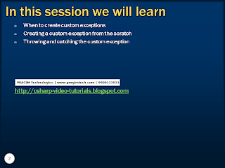 Sql server, .net and c# video tutorial: Part 42 – Custom Exceptions