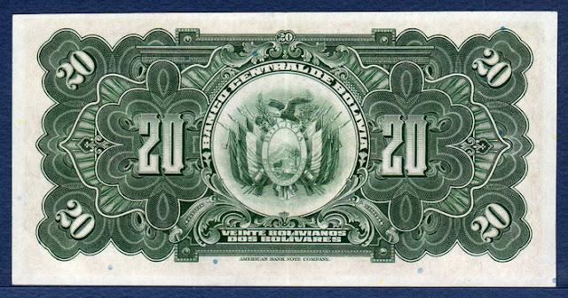 20 Bolivianos note
