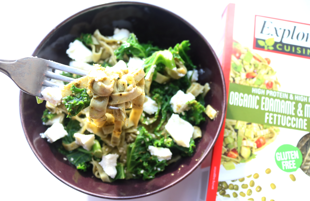 Foodie Friday Organic Edamame & Mung Bean Fettuccine with Curly Kale & Goat's Cheese (Easy 10