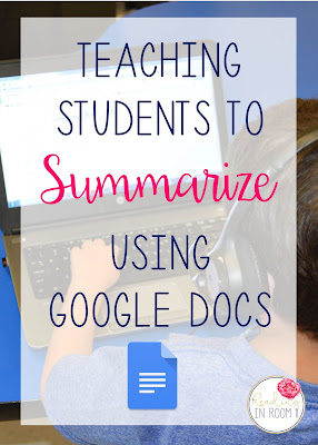 Learning to write a summary can be a tricky skill for students.  It is not always easy to pick the appropriate information to include.  One way I help my students write a summary is with google docs.  Click here to learn more.