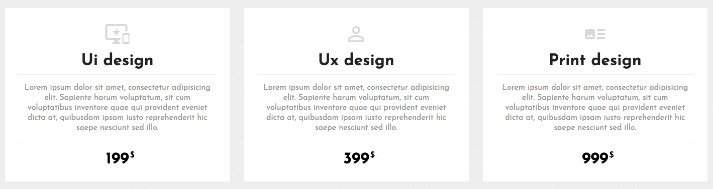 Material responsive pricing tables