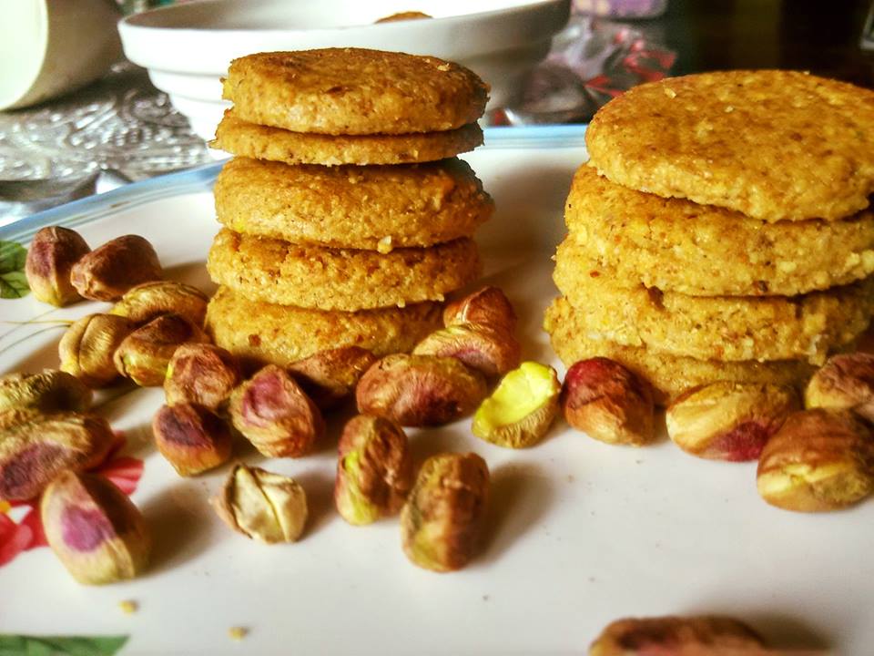 Whole Grain Biscuits With Barley, Pistachio Eggless Healthy Cookie Recipe