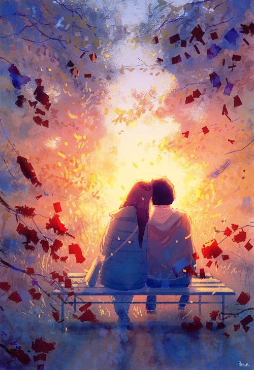 Pascal Campion deviantart arte ilustrações singelas românticas cotidiano romance amor