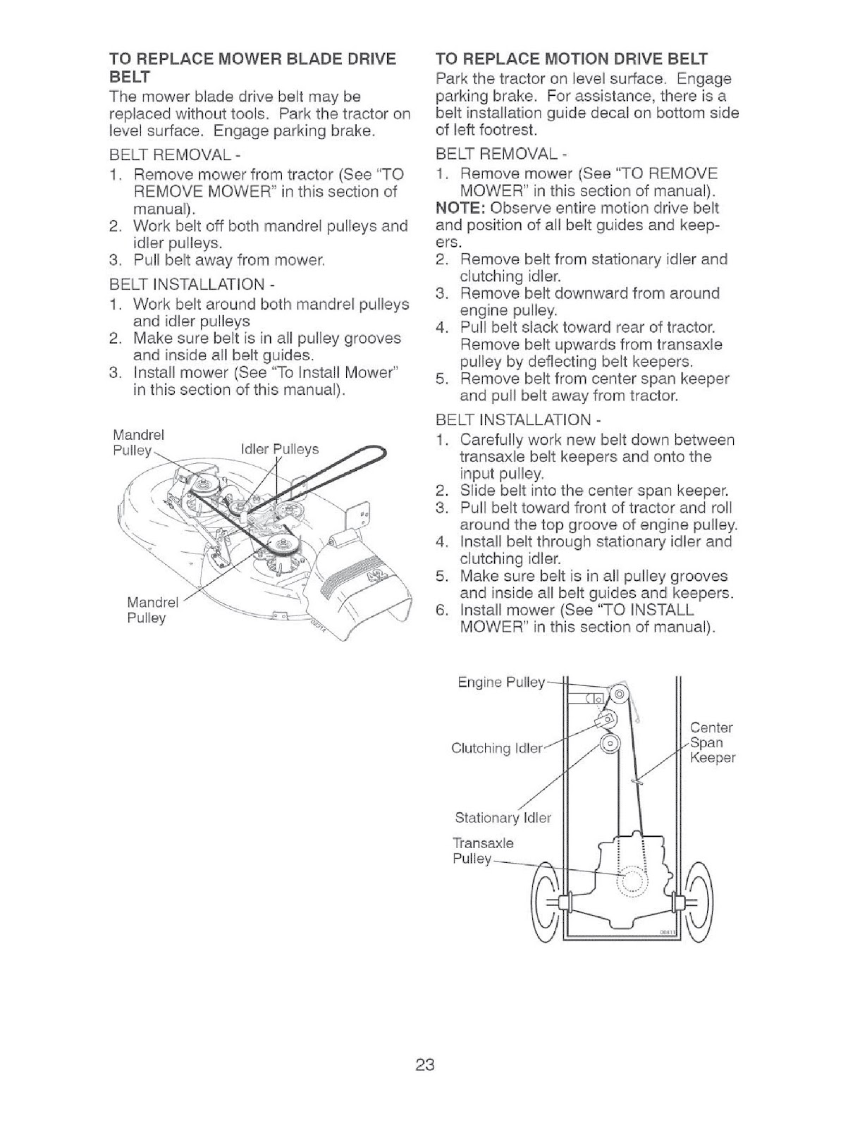 how to replace craftsman riding lawn mower belts