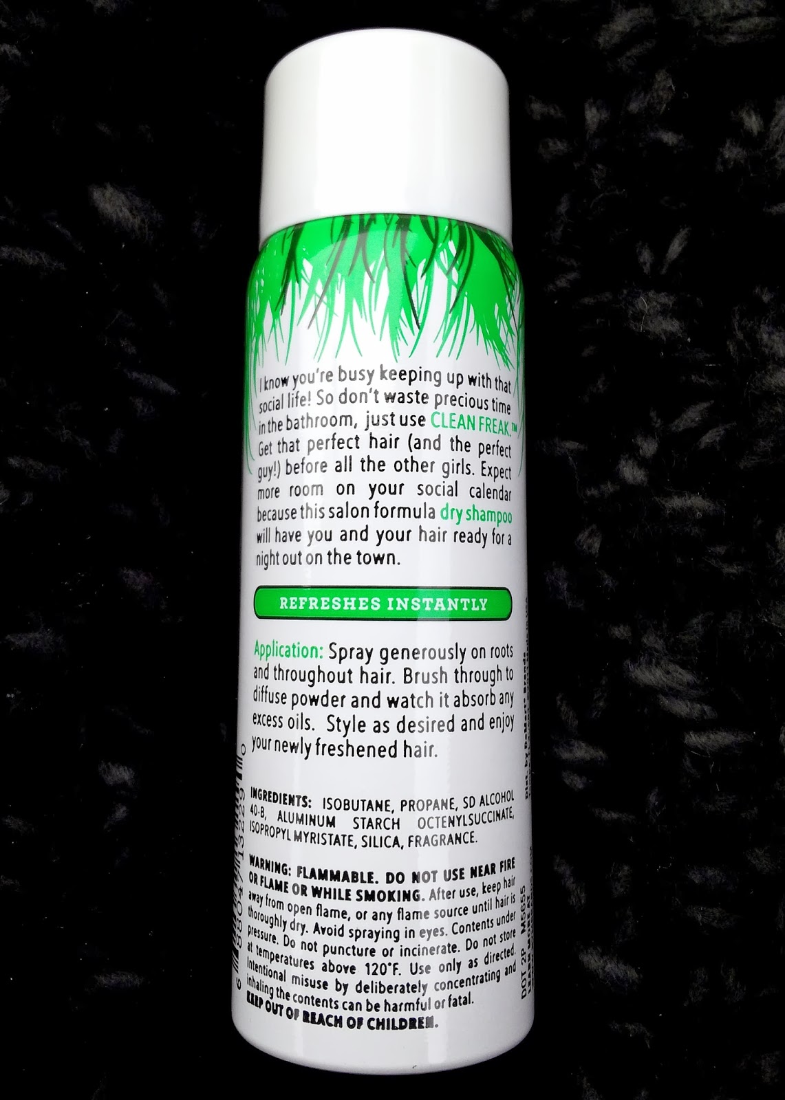 Glossy and Glitter Not Your Mother's Clean Freak Dry Shampoo