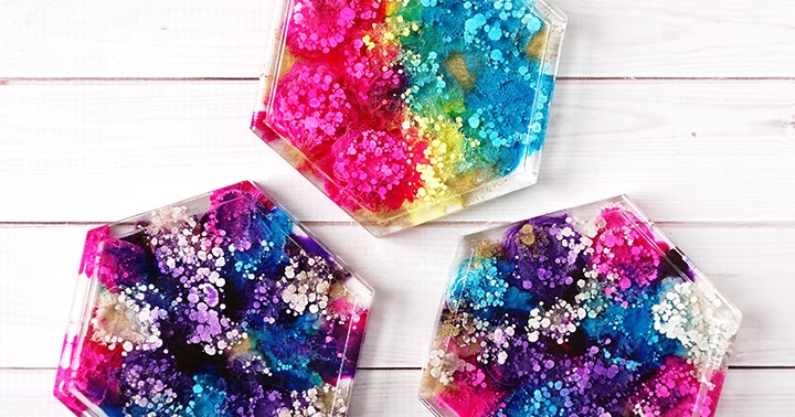 Alcohol Ink Rainbow Resin Coasters DIY!