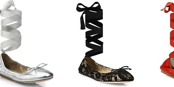 ballet flats with ribbon ankle ties