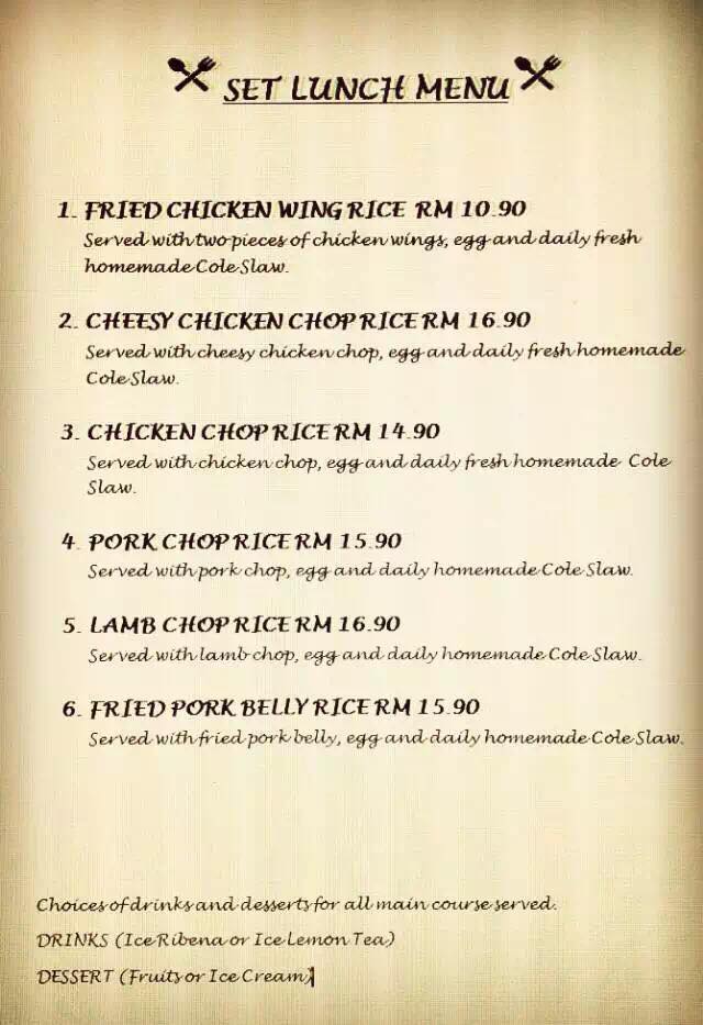 Set Lunch MENU at Hank's Meat & Wine Miri Miri Food Sharing